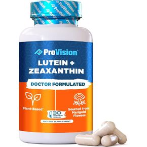 Provision Lutein & Zeaxanthin Supplements Plant-Based Lutein & Zeaxanthin Eye Vitamins - Zeaxanthin Plus Lutein Supplement for Eyes - 30 Capsules