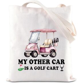 KUIYAI Golf Lovers Tote Bag Golf Club Gift Golfer Canvas Bag Golfing Team Gift Golf Player Gift My Other Car Is A Golf Cart