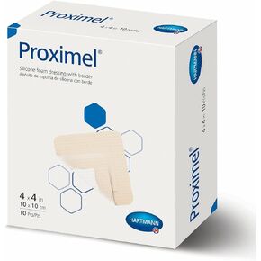 HARTMANN USA Proximel Silcone Foam Dressing with Border, 4 X 4 IN, Box of 10, 14200000