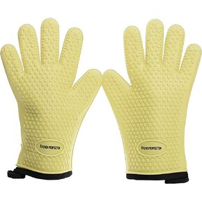 KITCHEN PERFECTION S Silicone Smoker Oven Gloves -Extreme Heat Resistant BBQ Gloves -Handle Hot Food Right on Your Grill Fryer Pit|Waterproof Oven Mitts |Superior Value Set+3 Bonuses