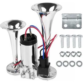 12V Car Air Horn, 600DB Super Loud Truck Train Air Horn Kit for Truck Car, Airhorns horn loud with Compressor, Motorcycle Train Horn for Any 12V Vehicles SUV Motorcycle Trucks Boats Trains Speaker