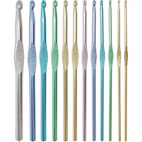 خطافات كروشيه مقاس أمريكي، مجموعة خطافات كروشيه مكونة من 12 مجموعة من الحروف والأرقام - لإبر الكروشيه لخيوط الحياكة اليدوية in Kuwait