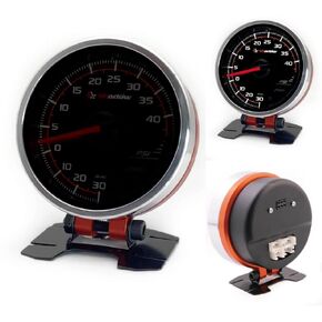Shadow PRO3 Turbo Boost Gauge 40PSI 2inch 52mm Smoked Black Face for 12V Car with Adjustable Backlight, Peak Data Record, Warning Light Include Boost Sensor, Vacuum Hose, T-Fitting, Filter Ball