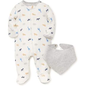 Little Me baby-boys 2-piece Footie and Bib Set