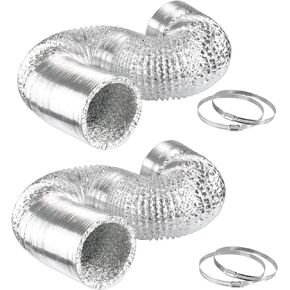 iPower 6 بوصة 16 قدم غير معزول فليكس الهواء الألومنيوم مجفف تنفيس خرطوم للتهوية HVAC، 2 حزمة، وشملت 4 المشابك in Kuwait