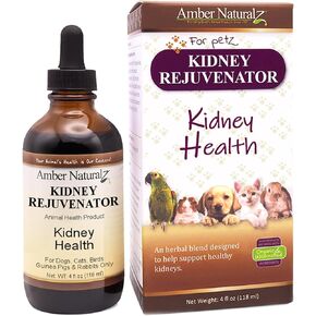 Amber NaturalZ Kidney Rejuvenator Herbal Supplement for Dogs, Cats, Birds, Guinea Pigs, and Rabbits | Pet Herbal Blend for Kidney Support | 1 Fluid Ounce Glass Bottle | Manufactured in The USA
