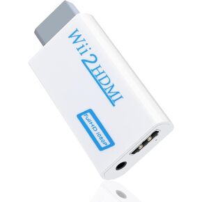 JOULIN Wii to HDMI Converter, Supports 720P, 1080i, 1080P, 480i, 480p, PAL, NTSC, 3.5mm Audio Jack, Easy Plug and Play, No Installation Needed