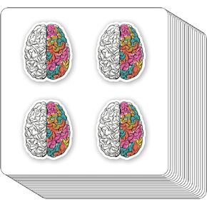 Brain Stickers 1in for Scrapbooking, Arts, Craft, Kids DIY, Calendars Journals 80-Pack