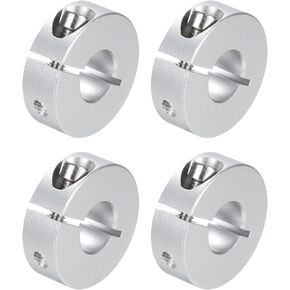 uxcell 8pcs Single Split Clamp-On Shaft Collar 12mm Bore One-Piece Clamping Collar, 30mm OD, 10mm Thickness, Aluminum Alloy Set Screw Split Collar Clamp
