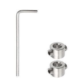 HARFINGTON 2pcs 5mm Drill Stop Collar Set Depth Stop, Adjustable Stainless Steel Drilling Limit Ring, Anodizing Surface Dowel Shaft Chuck Positioner with Hex Wrench, Silver in Saudi Arabia