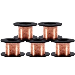 5 Pcs/Set Enameled Copper Wire, 0.1mm Enameled Wire Copper Winding Wire Enamelled Repair Wire Length 15m, Enameled Magnet Wire