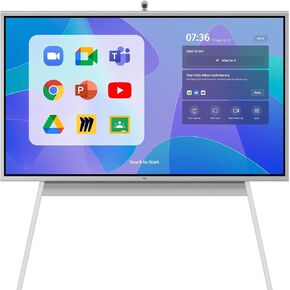 Vibe S1 4K UHD Smart Board, 55 Inch Digital Whiteboard for Office and Classroom, Electronic Presentation Meeting Device for Hybrid Work, Interative Touchscreen Display, Chrome OS and 250+ Free Apps