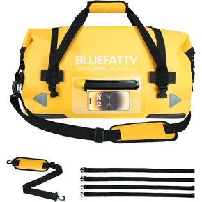 BLUEFATTY Large Waterproof Duffel Bag Roll-top Heavy Duty Dry Duffle Bags for Motorcycling, Rafting, Boating, SUP, Kayaking, Travel, 70L(Army Green)