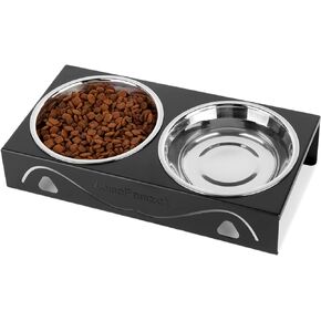 2 Pack Cat Food Bowls, Cat Bowls for Indoor Cats with Metal Stand, Anti Vomiting Raised Cat Bowl, Elevated Cat Bowls for Food and Water Suitable for Use with Cats and Puppies (2Pcs/4Bowls)