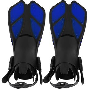1 Pair Swimming Fins Adjustable Diving Flippers TPR Open Heel Long Snorkeling Flippers Dive Fins