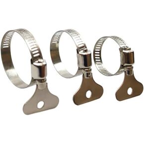 15pcs Mixed Pack 304 Stainless Steel Hose Clamps, Adjustable Thumb Screw Key Type Clamps, (10-16mm, 16-25mm, 21-38mm) Size 5pcs each, Great for plumbing, automotive and mechanical applications