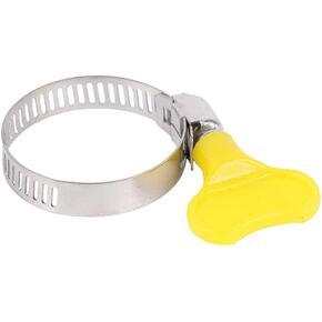 14-Pack Yellow Stainless Steel Hose Clamps, Adjustable Thumb Screw Key-Type Clamps, 1"-1 1/2"(25-38mm) Size, 8mm Bandwidth, Ideal for Plumbing, Automotive, and Machinery Applications