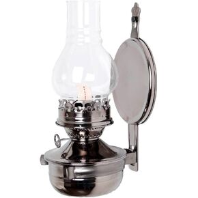 Lehman's Woodshed Wall Mount Oil Lamp, 20 Ounce Oil or Kerosene Fuel Lantern with Removable Reflector for Wall or Table, 3/4 Inch Wick, Indoor Use