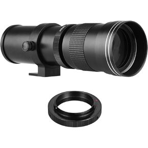 Andoer Camera MF Super Telephoto Zoom Lens F/8.3-16 420-800mm T2 Mount with AI-Mount Adapter Ring Universal 1/4 Thread Replacement for Nikon AI-Mount D50 D90 D5100 D7000 D3 D5100 D3100 D3000 D60