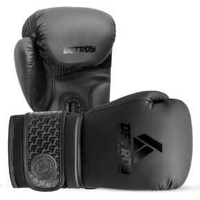 Detroy® Boxing Gloves for Men & Women, Ideal for Pro Training, Sparring, Heavy Bag Punching & Focus Pad Workout | Kickboxing, Muay Thai, MMA - Ventilated Palm