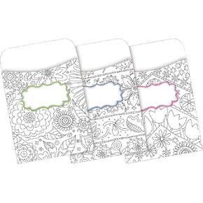 Barker Creek Peel & Stick Library Pockets, Color Me Boho Animals, 3 Designs, Great for Holding Library, Index, and Flash Cards, Hall Passes, Recipes, and More! 3-1/2" x 5-1/8", 30 per Pkg (1240)
