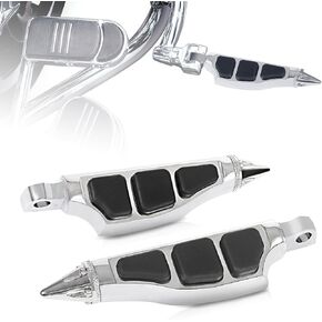 INNOGLOW Motorcycle 1 Pair Foot Pegs Spike Stiletto Foot Rests Anti Vibration Skidproof FootPeg Aluminum Footrest Set Male Mount Fit For Harley Davidson