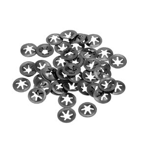 uxcell M4 Star Locking Washer 3.5mm I.D. 12mm O.D. Internal Tooth Lock Washers Push-On Locking Speed Clip 65Mn Black Oxide Finish 50pcs