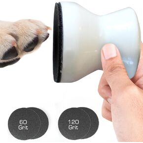 Dog Nail File - Upgraded Dog Nail Scratch Board - 1 White Nail File for Dogs w/ 4 Replaceable Sandpapers - Dog Nail Trimmers - Round Dog Nail Grinder for Pet Nails - Relaxing Dog Nail Trimming Board