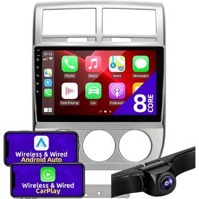 ترقية راديو السيارة CGOGC Android لسيارة Jeep Patriot Compass 2007-2009، متوافق مع Carplay اللاسلكي Android Auto 8core Touch Screen Stereo Bluetooth FM/AM GPS Navigation Multimedia Player Head Unit in Kuwait
