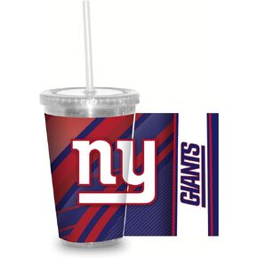 Rico Industries NFL Football 16oz Clear Tumbler W/Straw for NFL Fans