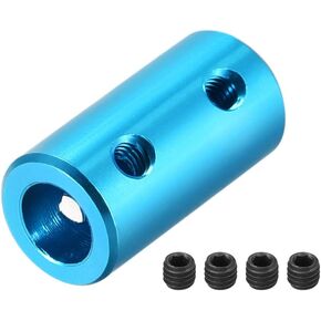 uxcell 1/8 Inch to 1/8 Inch Bore Rigid Coupling Set Screw L20XD10 Aluminum Alloy,Shaft Coupler Connector,Motor Accessories,Light Blue,2pcs