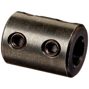 Climax Metals RC-037-4H@90 Black Oxide Plated Mild Steel Rigid Coupling, 3/8" Bore, 3/4" Outside Diameter, 1" Length, 1/4"-20 x 3/16" Set Screw