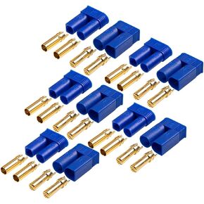 Apoi 5 Pairs EC5 Banana Plug Connectors EC5 Male Female 5mm Gold Bullet Connectors Plugs for RC ESC LIPO Batter