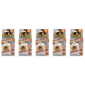 Gorilla Clear Glue, 1.75 ounce Bottle, Clear (Pack of 5)