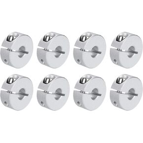 uxcell 8pcs Single Split Clamp-On Shaft Collar 8mm Bore One-Piece Clamping Collar, 25mm OD, 10mm Thickness, Aluminum Alloy Set Screw Split Collar Clamp