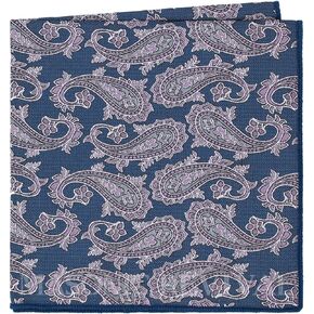 Masonic Revival Azul Paisley Pocket Square (Handkerchief)
