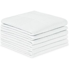 URAQT Men's Handkerchiefs, White Handkerchiefs for Men Soft Cotton Hankerchief Cotton Machine Wash Pocket Squares Hankies