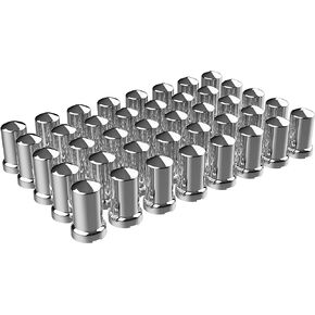 33MM Chrome ABS Plastic with Flange Push on Pointed Lug Nut Covers Caps for Semi Truck Wheels Hubcap Accessories (Pack of 20)