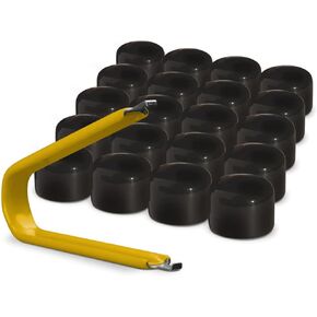 ColorLugs Vinyl BoltCap Cover | Neon Green | Flexible Fit Bolt Lug Nut Cap | Fits 19 mm | Pack of 25 | includes Deluxe Extractor | Made in The USA