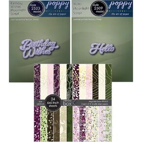 نيو هامبشاير كرافتوركس الخشخاش طوابع ضوء القمر سيناريو أمنيات عيد الميلاد ومجموعات قوالب مرحبًا وشركة صندوق الذاكرة ماجنوليا جروف مجموعة وسائد ورقية مقاس 6 × 6 in Kuwait