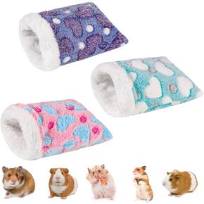 Wedding Pails 3 Pieces Hamster Sleeping Bag,Warm Cozy Hamster House Bed Small Animal Hideout Pouch Winter Sack Pet Cage Accessories for Sugar Glider Guinea Pig Squirrel Hamster