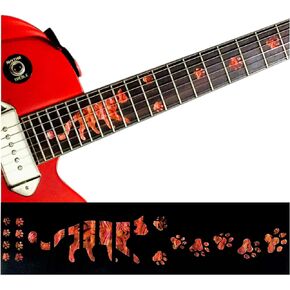 Jockomo Cat Paw Avalon RED Guitar Inlay Sticker