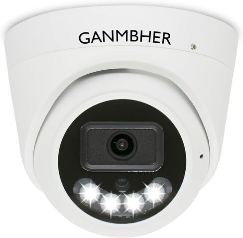 كاميرا GANMBHER 5MP POE IP في الهواء الطلق، كاميرا مراقبة قبة مع ميكروفون/صوت لأمن المنزل في الخارج، مقاومة للماء IP67، تسجيل 24/7، رؤية ليلية ملونة 100 قدم in Kuwait