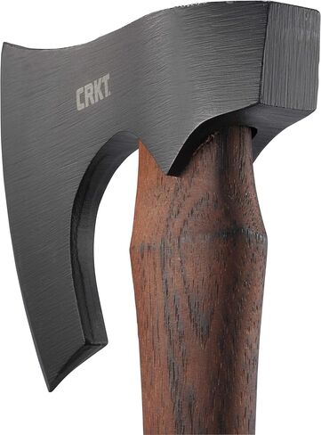 فأس CRKT Freyr: فأس خارجي بتصميم لحية عميقة، وشفرة فولاذية كربونية مُشكَّلة، ومقبض خشبي هيكوري 2746 وقناع غمد جلدي CRKT T-Hawk للاستخدام، Kangee & Nobo Tomahawks D2730-1 in Kuwait