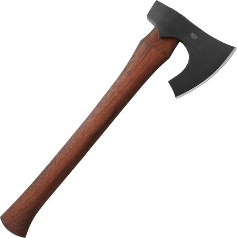 فأس CRKT Freyr: فأس خارجي بتصميم لحية عميقة، وشفرة فولاذية كربونية مُشكَّلة، ومقبض خشبي هيكوري 2746 وقناع غمد جلدي CRKT T-Hawk للاستخدام، Kangee & Nobo Tomahawks D2730-1 in Kuwait