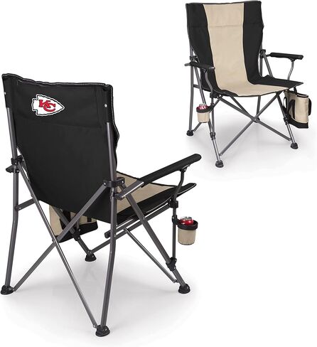 مبرد Big Bear XXL من PICNIC TIME، شاطئ عالي التحمل، كرسي تخييم بسعة 500 رطل مع حقيبة حمل، شعار فريق NFL، مقاس واحد، أسود in Saudi Arabia