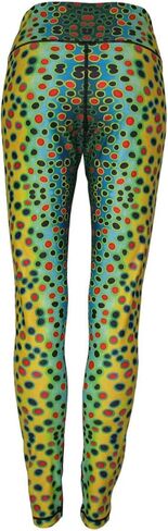 Fincognito Brown Trout All Sport Leggings, Green/Yellow, Large in Saudi Arabia