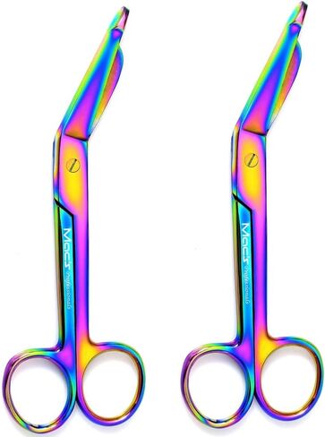 MACS - مقص ضمادات طبية وتمريضية؛ - درجة متعددة من التيتانيوم، مصنوعة من الفولاذ المقاوم للصدأ الجراحي عالي الجودة، 5.5 بوصة (5.5 بوصة عبوة من 2) in Kuwait