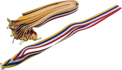 JCBIZ 12PCS Award Neck Ribbons Medal Award Ribbons Striped Medal Lanyards for Sports Academics in Saudi Arabia