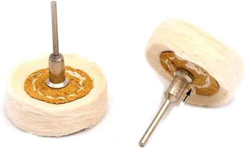 Chiloskit 2Pcs 2" Cloth Polishing Mop Wheel Buffing Wheel Grinding Head Set For Rotary Abrasive Tools Accessories, 1/8 Mandrel Compatible with Most Rotary Accessories (White Cloth) in Saudi Arabia